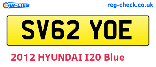 SV62YOE are the vehicle registration plates.