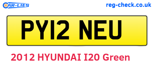 PY12NEU are the vehicle registration plates.