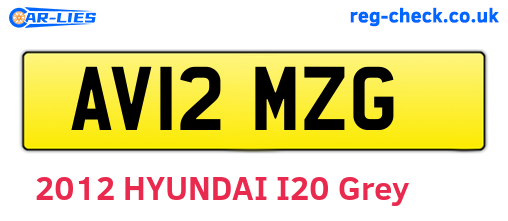 AV12MZG are the vehicle registration plates.