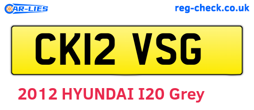 CK12VSG are the vehicle registration plates.