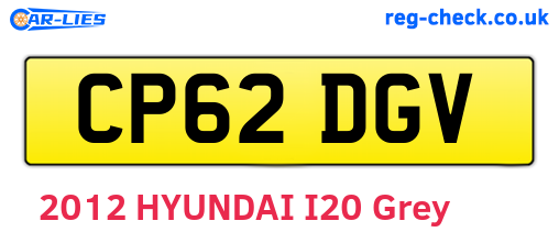 CP62DGV are the vehicle registration plates.