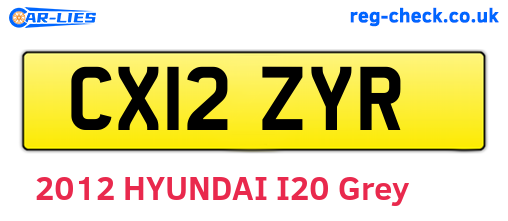 CX12ZYR are the vehicle registration plates.