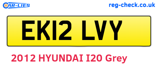 EK12LVY are the vehicle registration plates.