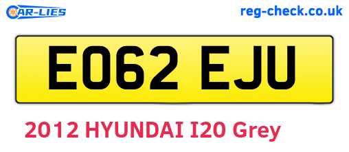 EO62EJU are the vehicle registration plates.