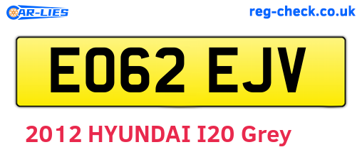 EO62EJV are the vehicle registration plates.
