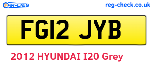FG12JYB are the vehicle registration plates.