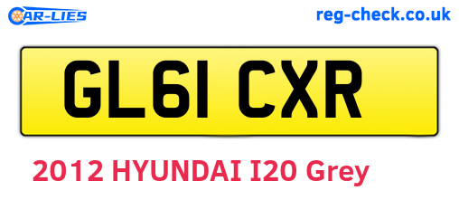GL61CXR are the vehicle registration plates.