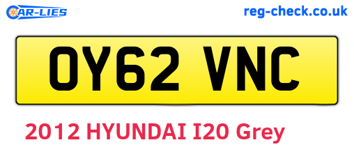 OY62VNC are the vehicle registration plates.