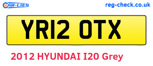 YR12OTX are the vehicle registration plates.