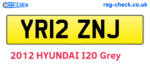 YR12ZNJ are the vehicle registration plates.