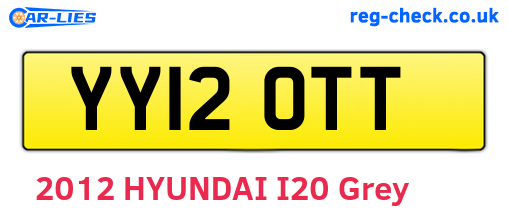 YY12OTT are the vehicle registration plates.