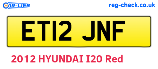 ET12JNF are the vehicle registration plates.
