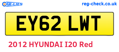 EY62LWT are the vehicle registration plates.