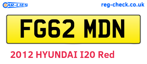 FG62MDN are the vehicle registration plates.