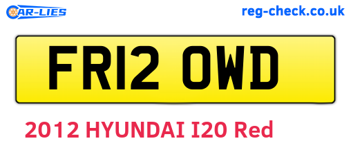 FR12OWD are the vehicle registration plates.