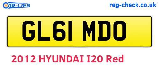 GL61MDO are the vehicle registration plates.