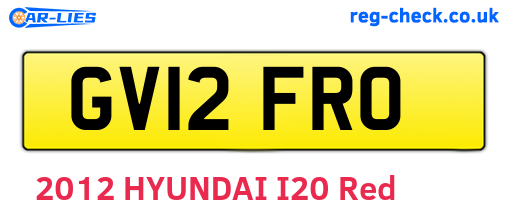 GV12FRO are the vehicle registration plates.