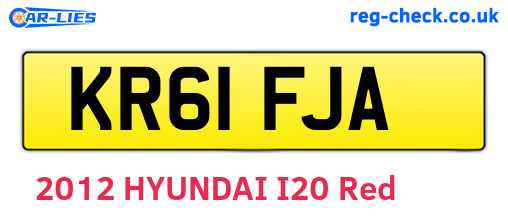 KR61FJA are the vehicle registration plates.