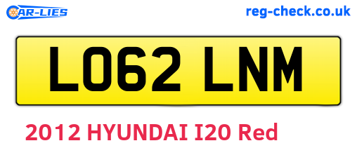 LO62LNM are the vehicle registration plates.