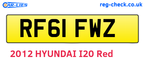 RF61FWZ are the vehicle registration plates.