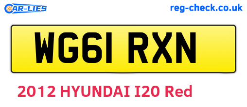 WG61RXN are the vehicle registration plates.