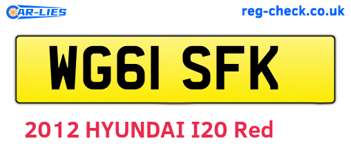 WG61SFK are the vehicle registration plates.