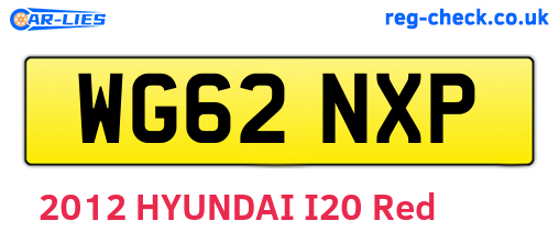 WG62NXP are the vehicle registration plates.