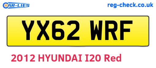YX62WRF are the vehicle registration plates.