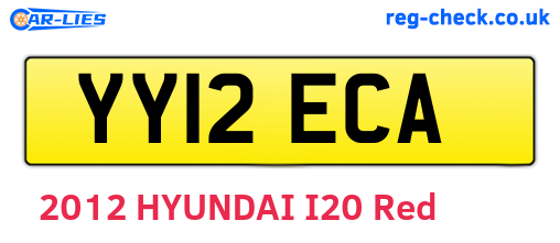 YY12ECA are the vehicle registration plates.