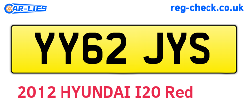 YY62JYS are the vehicle registration plates.
