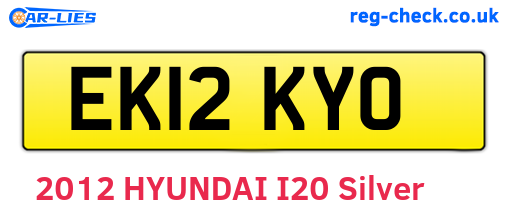 EK12KYO are the vehicle registration plates.