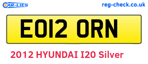 EO12ORN are the vehicle registration plates.