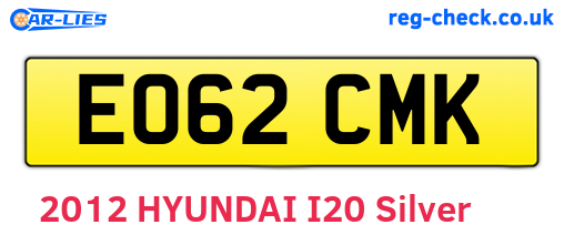 EO62CMK are the vehicle registration plates.