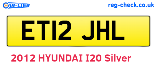 ET12JHL are the vehicle registration plates.