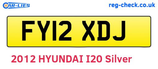 FY12XDJ are the vehicle registration plates.