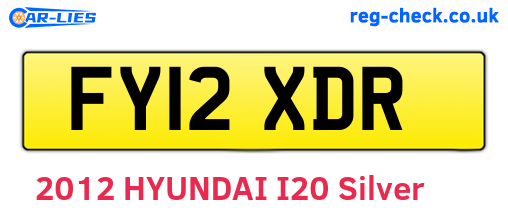 FY12XDR are the vehicle registration plates.