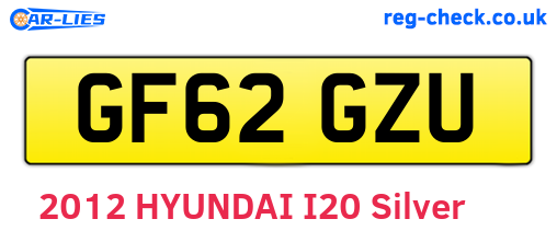 GF62GZU are the vehicle registration plates.