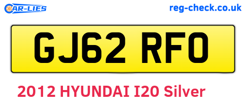 GJ62RFO are the vehicle registration plates.