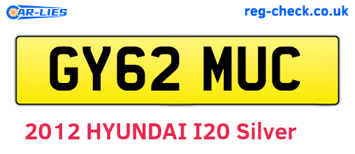 GY62MUC are the vehicle registration plates.
