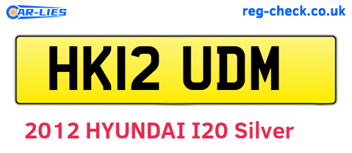 HK12UDM are the vehicle registration plates.