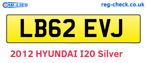 LB62EVJ are the vehicle registration plates.
