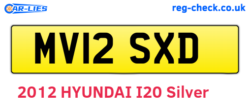 MV12SXD are the vehicle registration plates.