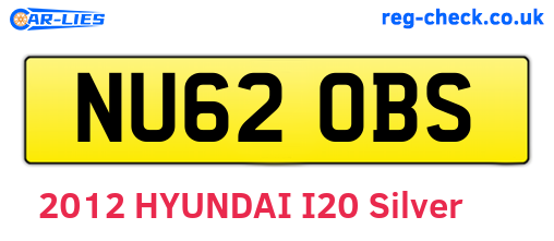 NU62OBS are the vehicle registration plates.