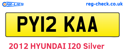 PY12KAA are the vehicle registration plates.