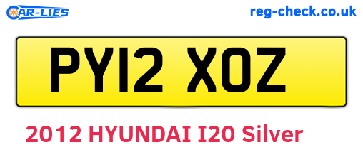 PY12XOZ are the vehicle registration plates.