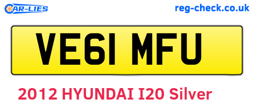 VE61MFU are the vehicle registration plates.