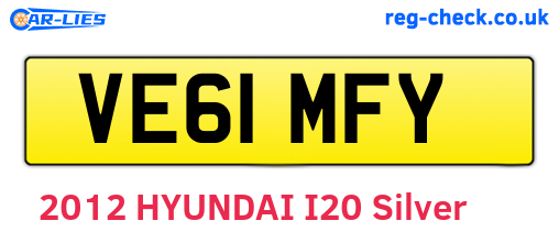 VE61MFY are the vehicle registration plates.