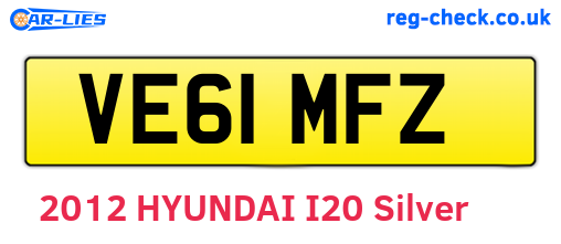 VE61MFZ are the vehicle registration plates.