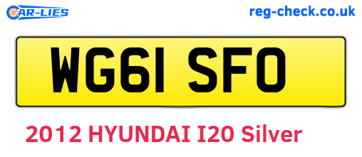 WG61SFO are the vehicle registration plates.