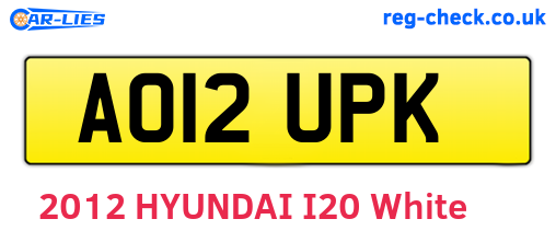 AO12UPK are the vehicle registration plates.